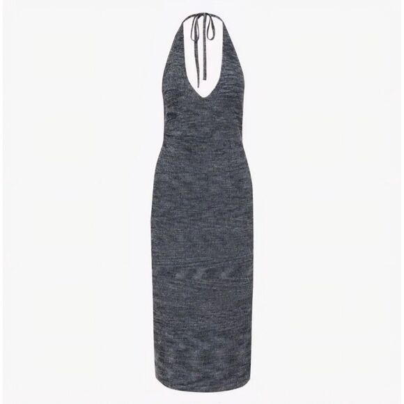 New Rumored - S Riptide Midi Dress In Montauk Navy Blue - Picture 5 of 8